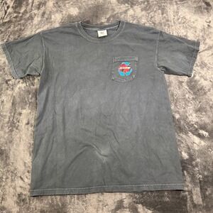 Sci-fi Fantasy T Shirt Mens Large Gray Faded Logo Print Crew Neck Everyday Wear